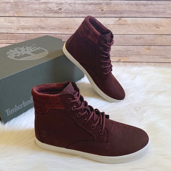 Timberland Shoes - Timberland Burgundy Dausette Sneaker Boots
